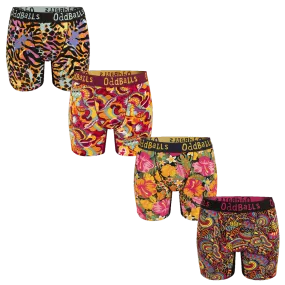 Heatwave Hues Bundle - Ladies Bamboo Boxer Shorts 4 Pack Bundle