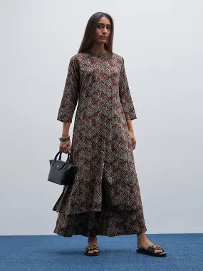 Utsa Multicolour Floral Printed A-Line Kurta