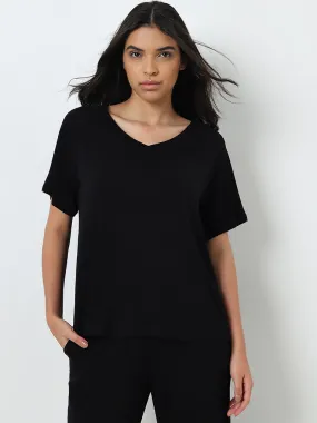 Wunderlove Black Supersoft Lounge Top