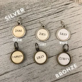 Add on bauble charm for name or personalization