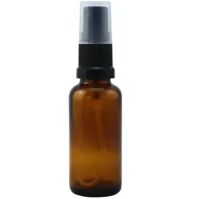 Amber Glass Bottle with Black Atomiser 30ml