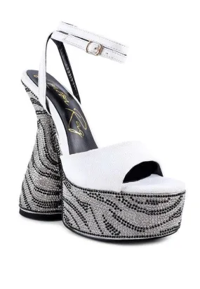 Backstage Ultra High Platform Diamante Sandals