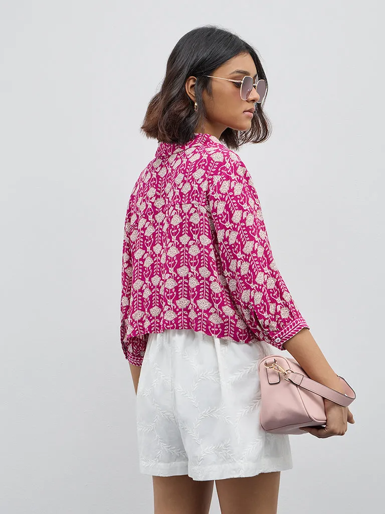 Bombay Paisley Magenta Floral Design Shirt