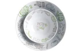 BRUNNER PASTA & SALAD SET DA 5PZ PIATTI IN MELAMINA RESISTENTE E FONDO ANTISLIP