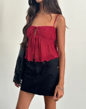 Carmina Cami Top in Mesh Cherry