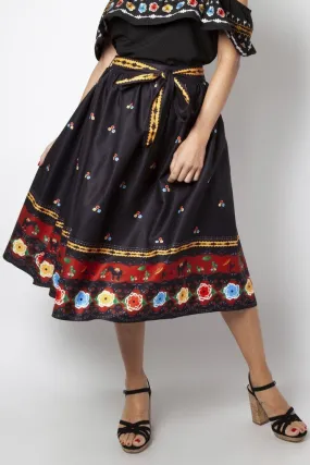 Charlotte Border Print Flare Skirt