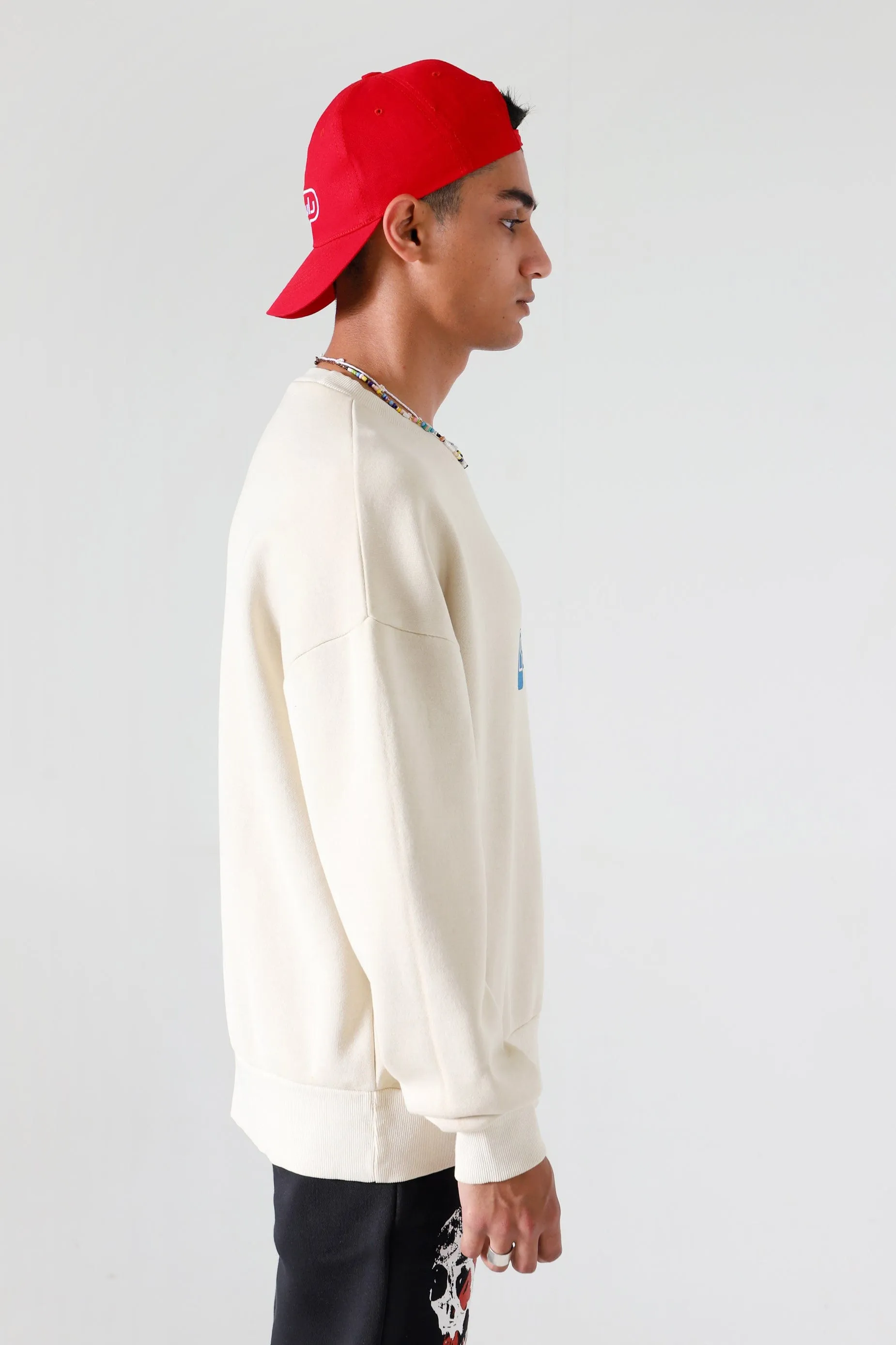 CREME GARMENT DYED LOGO SWEATSHIRT