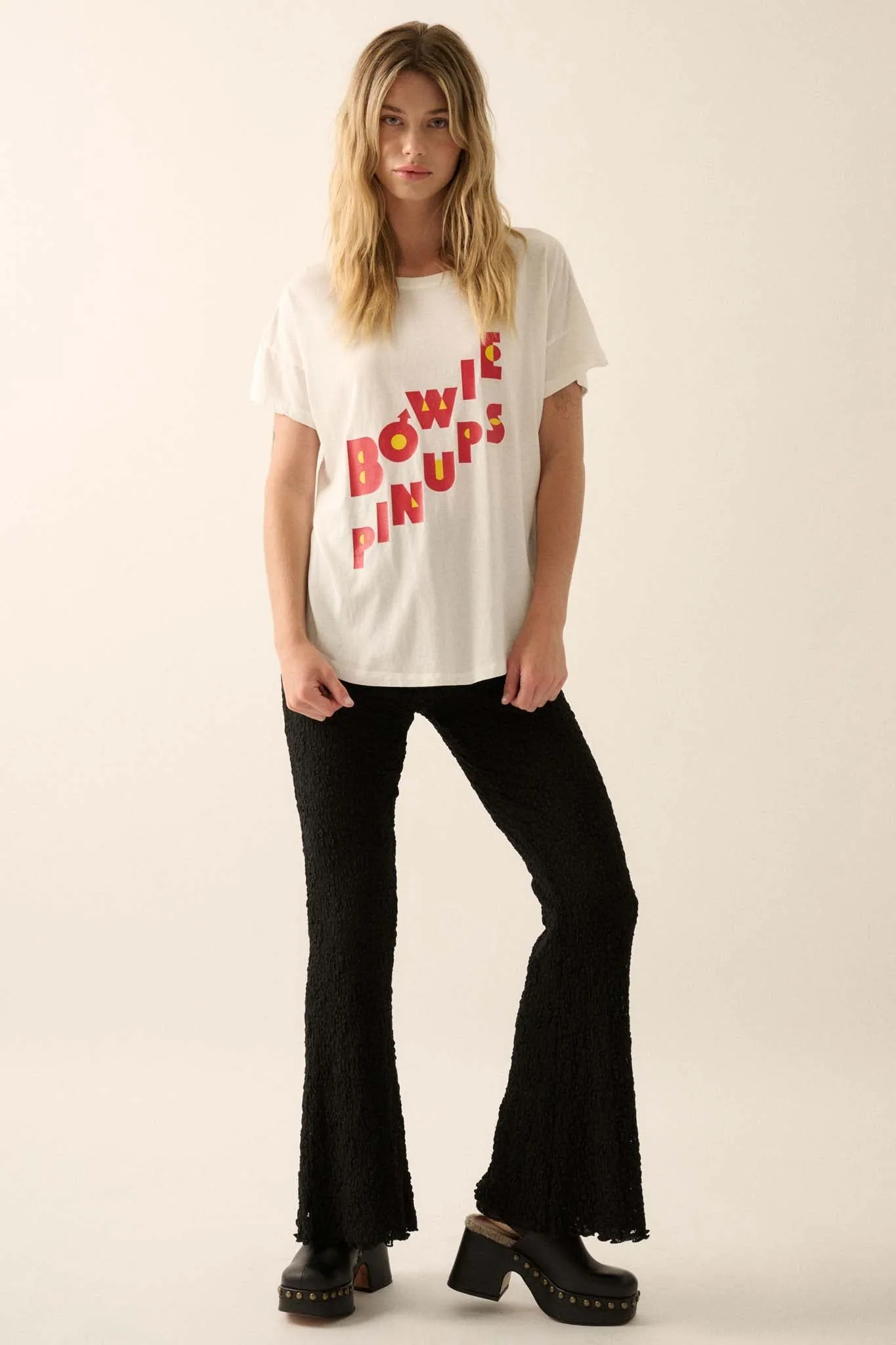 David Bowie Pinups Garment-Wash Graphic Tee