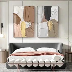 Fashion Color Palette Thick Smudge Abstract Wall Art Fine Art Canvas Prints Pictures For Bedroom Living Room Salon Art Decor