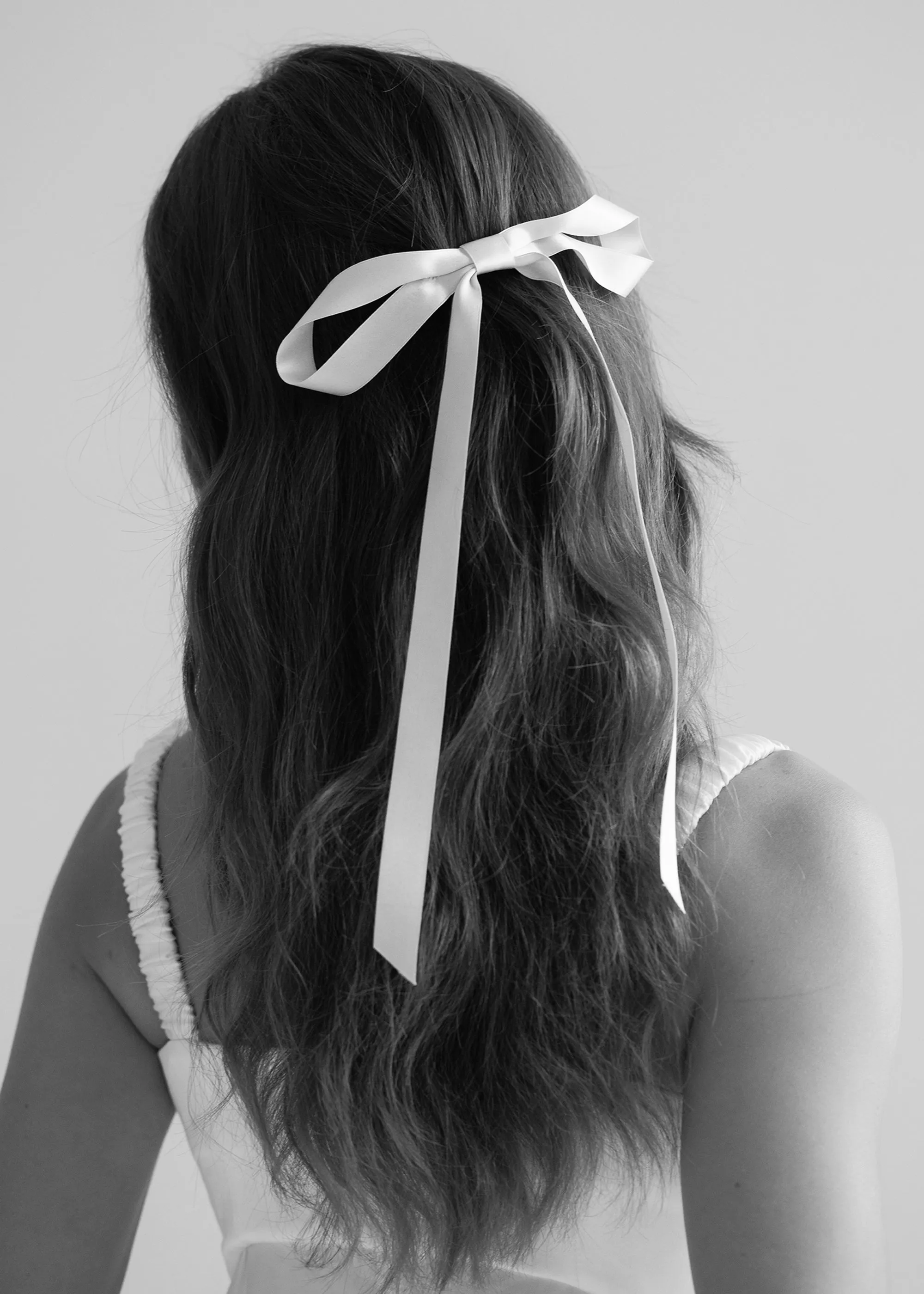 Gretta Bow Barrette -- Powder