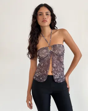 Janar Top in Batik Botanical Brown