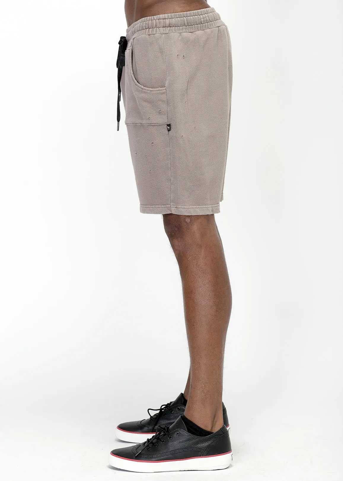 Konus Men's Garment Dyed French Terry Shorts in Mocha