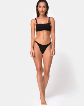 Leema Bikini Bottom in Black Rib