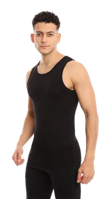 MEN’S BLACK A-TANK UNDERSHIRT - 5 PK