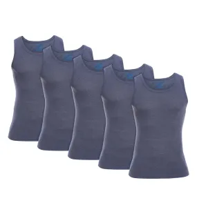 MEN’S H. BLUE A-TANK UNDERSHIRT - 5 PK