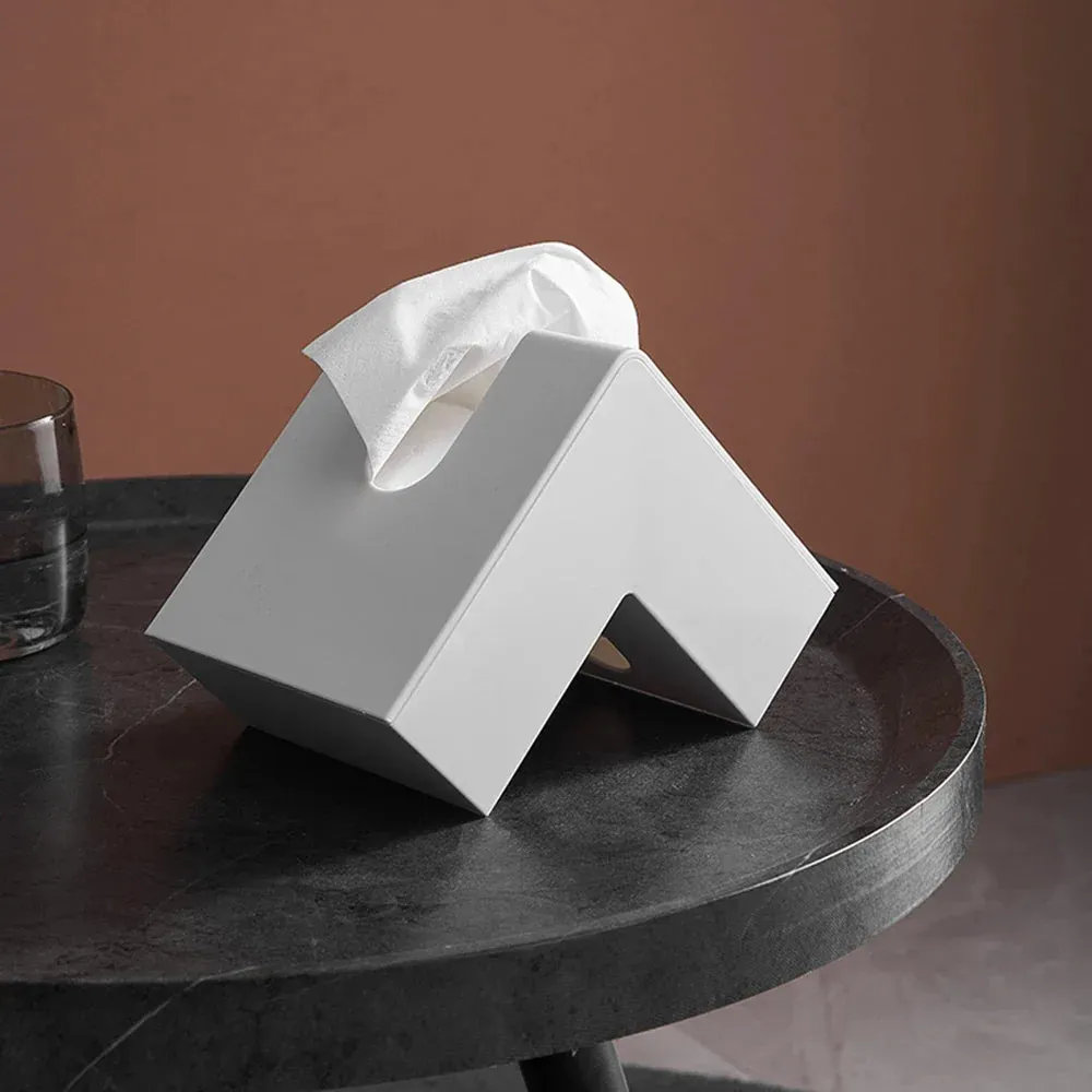 Minimalist Abstract L-Shaped Sculptured Tissue Box For Living Room Coffee Table Kitchen Worktop Desktop Nordic Style Home Decoration