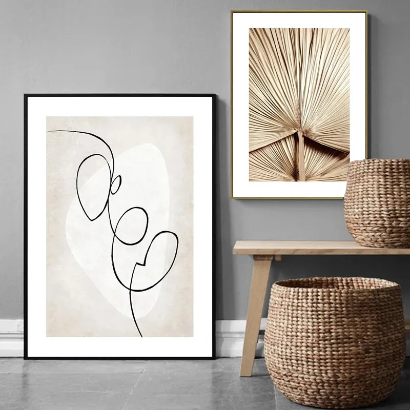 Modern Abstract Line Art Figure Art Gallery Wall Art Fine Art Canvas Prints Minimalist Lifestyle Pictures For Living Room Bedroom Art Decor