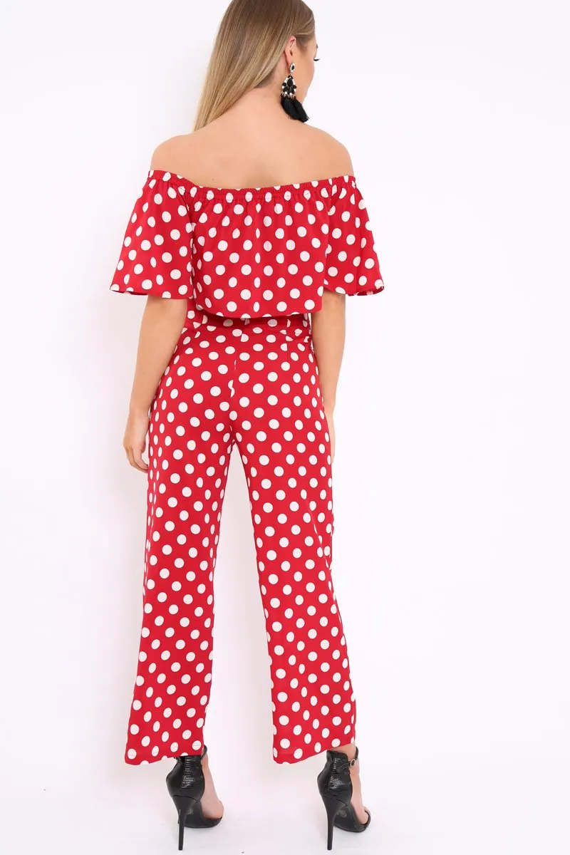 Red Polka Dot Co-Ord Set - Iselle