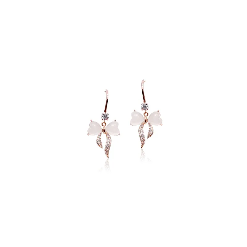 Ribbon Cubic Zirconia Earrings