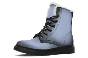 Twilight Blue Winter Boots - Warm Micro-Suede Doc-Style Boots Lined with Vegan Wool