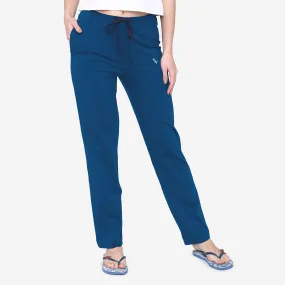 Vami Plain Cotton Rich Relax Lower For  Women - Blue