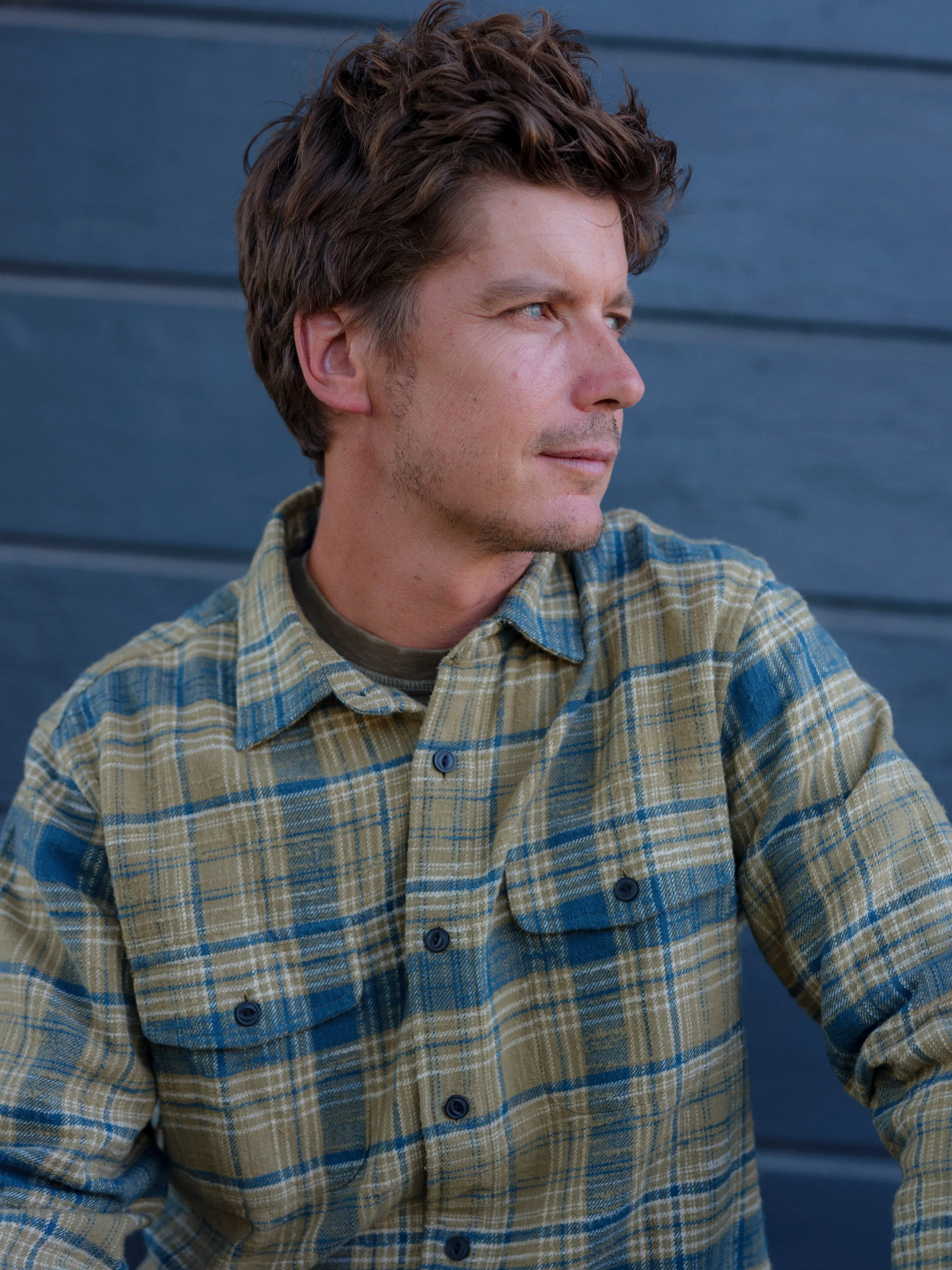 Vintage Slub Twill Shirt - Olive Pine