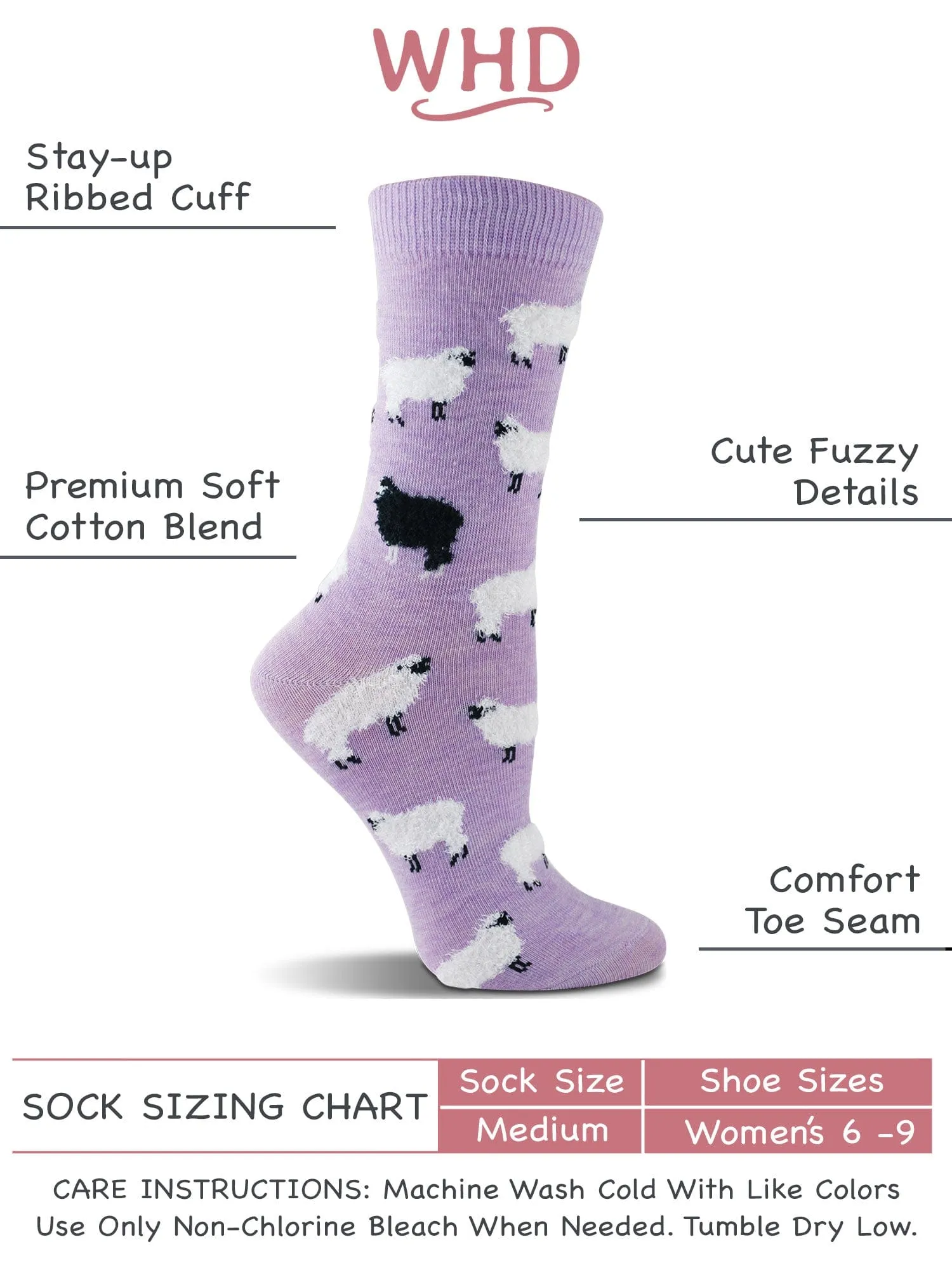 WHD Fuzzy Sheep Socks 2-Pack or 1-Pack